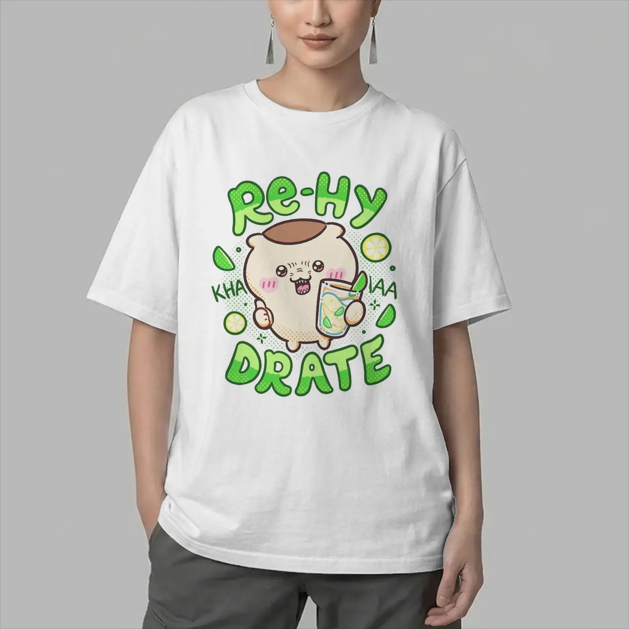 Kurimanju Hydrate Chiikawas Kawaii T Shirts Men Cotton Awesome T-Shirt Crewneck  Tee Shirt Short Sleeve Clothes Printed