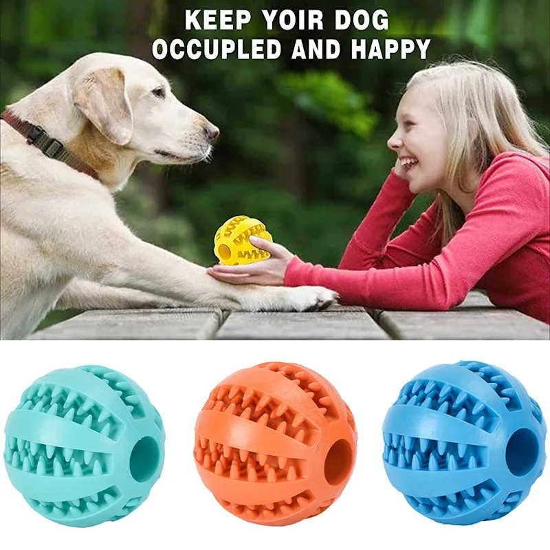 

Natural Rubber Pet Dog Toys Dog Chew Toys Tooth Cleaning Treat Ball Extra-tough Interactive Elasticity Ball5cm for Pet Products