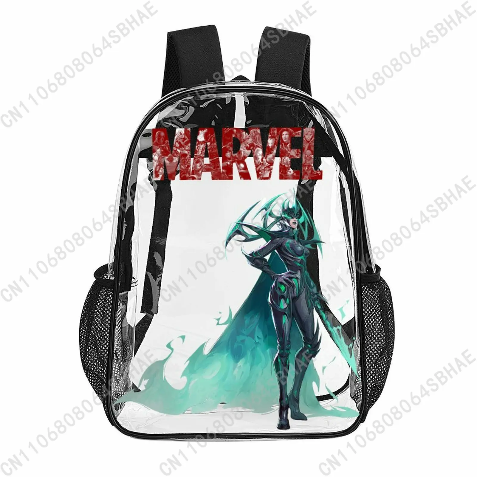 

Модный прозрачный рюкзак Marvel Hela 17 дюймов для мужчин, женщин и подростков, персонализированная прозрачная сумка из ПВХ, подарки для косплея