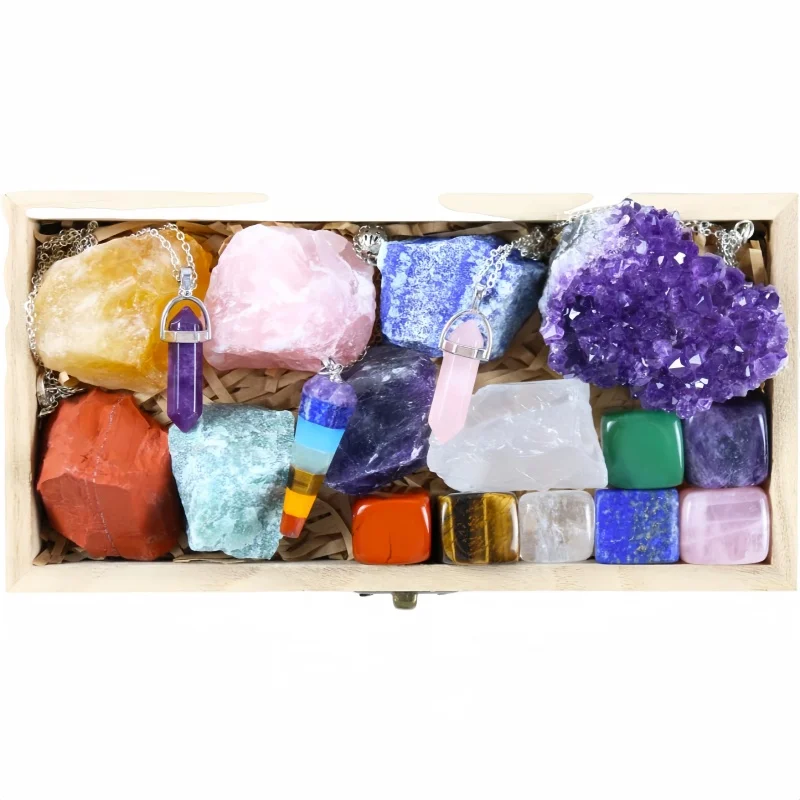 Crystals and healing stones set Healing crystals kit Exquisite small stones are suitable for giving to relatives and friends