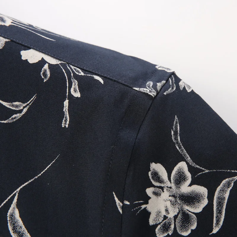 Men Long Sleeve Floral Print Shirt Brand Casual Fashion Button Up Printed Flower Shirts Dress Men Slim Fit Thin Clothing