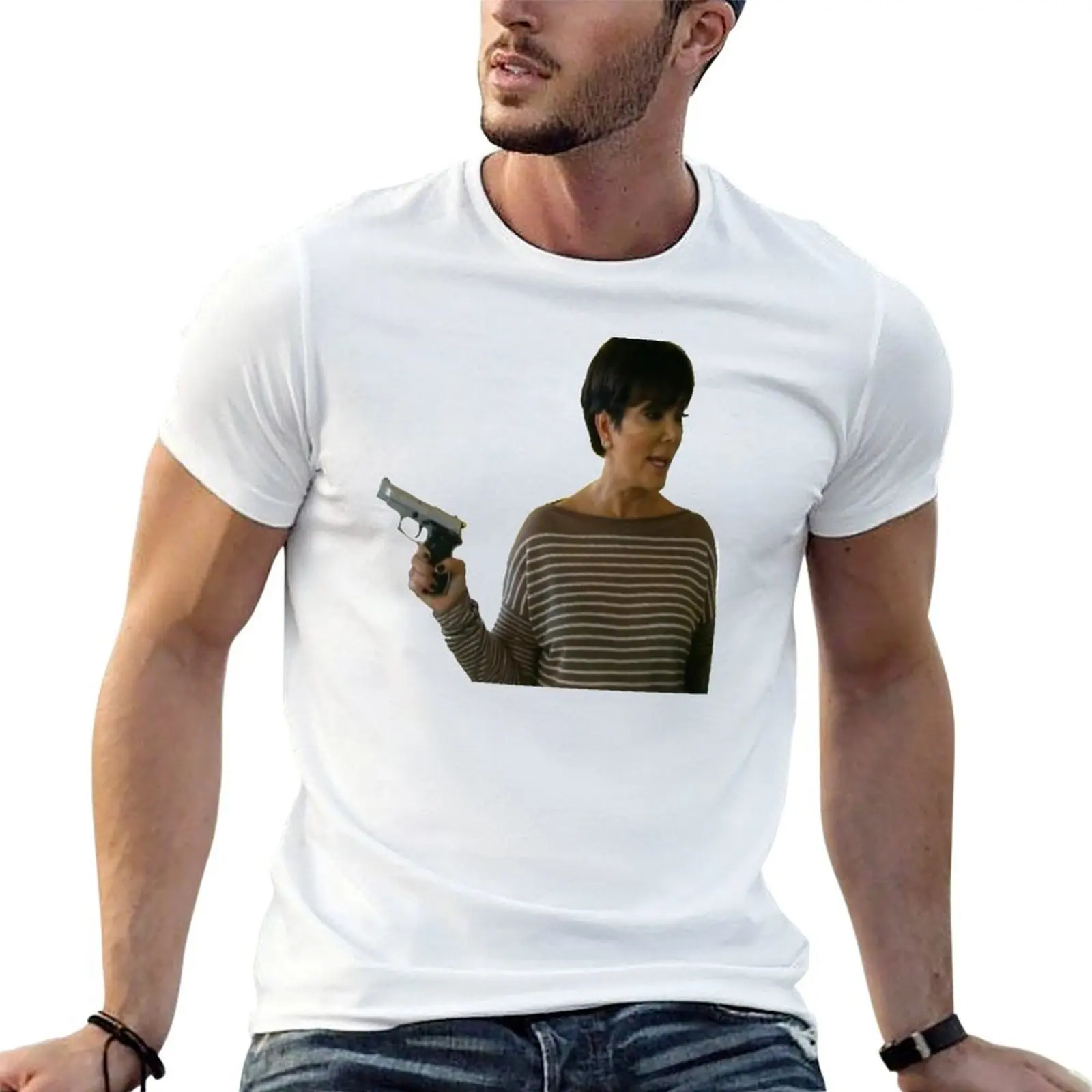 

Gun Kris Jenner T-Shirt g man t shirts for men t shirt custom print T-Shirt