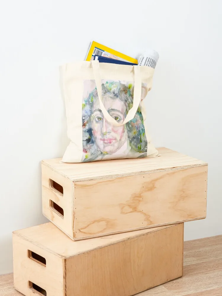 BARUCH SPINOZA - حقيبة حمل بورتريه بألوان مائية حقيبة حمل مخصصة حقيبة تسوق نسائية