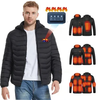 Heated Jacket Men Women USB Electric Self Heating Jacket Winter Coat Warm Hunting Camping  Hiking Skiing Clothing 2-21 Areas