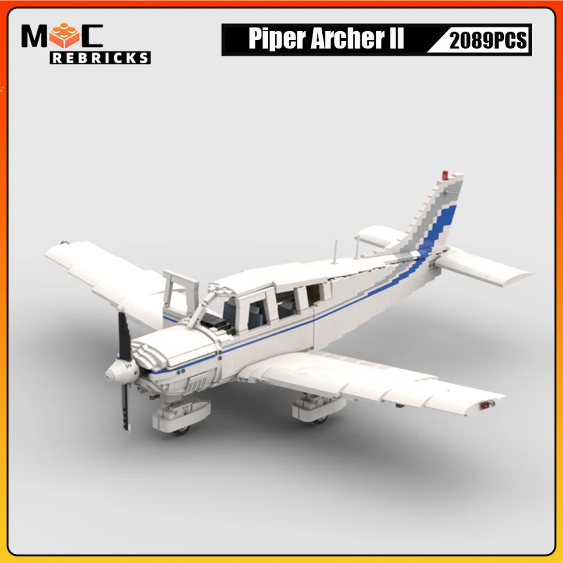 

Classic Design Light Aircraft MOC Building Block Piper Archer II Civil Utility Plane Assembly Model Brick Toy Children's Gift