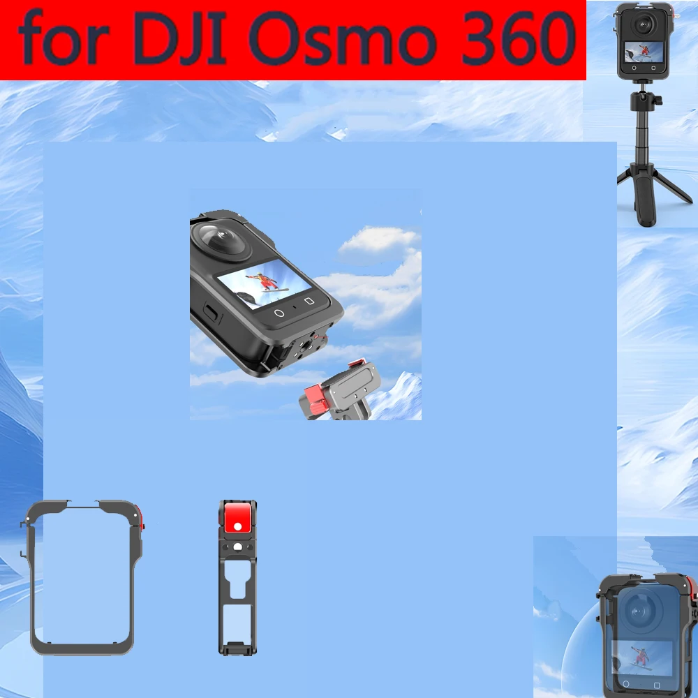

Case for DJI Osmo 360 Accessories, Aluminum Camera Cage with Multiple Expansion Mount, Safty Lock Protective Frame with Lens Cap