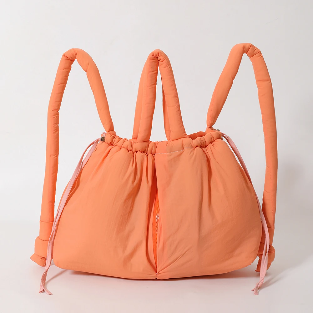 

Puffer Tote Bag for Women Adjustable Strap Shoulder Bag Nylon Solid Crossbody Bag Large Backpack for Shopping Travel