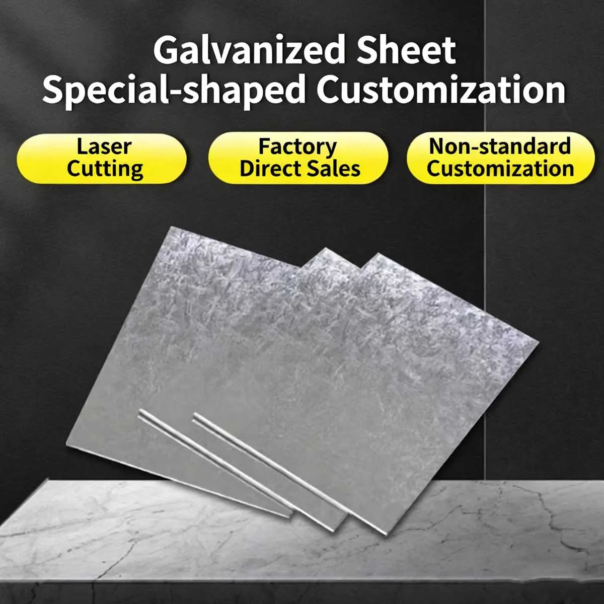 معالجة الصفائح المجلفنة لوحة مربعة مخصصة صفر قطع Q235 صفائح حديد بيضاء A3 صفائح حديد لوح فولاذي رقيق