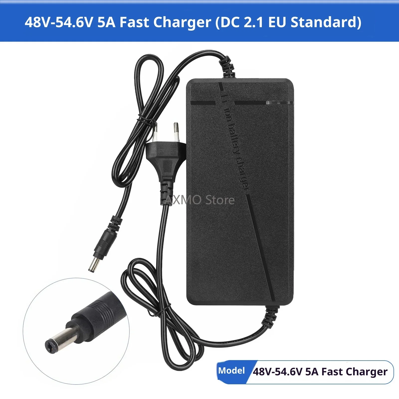 

E-scooter Charger 48V - 54.6V 5A Fast Lithium Battery EU Plug DC2.1 5.5*2.5mm Quick Power Adapter for Electric Scooters Parts