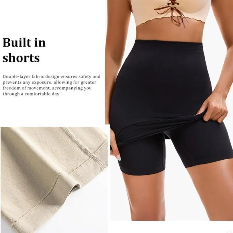A5YC Maternity Skort High Waist Shaping Underpants Skirt Breathable Nylon Blend Seamless Coverage For Daily Wear