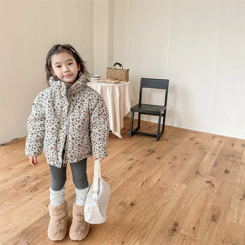 Girl Parkas Down Coat 2024 Children Autumn and Winter Children Korean Style Down Cotton-padded Clothes Girls Winter Coat