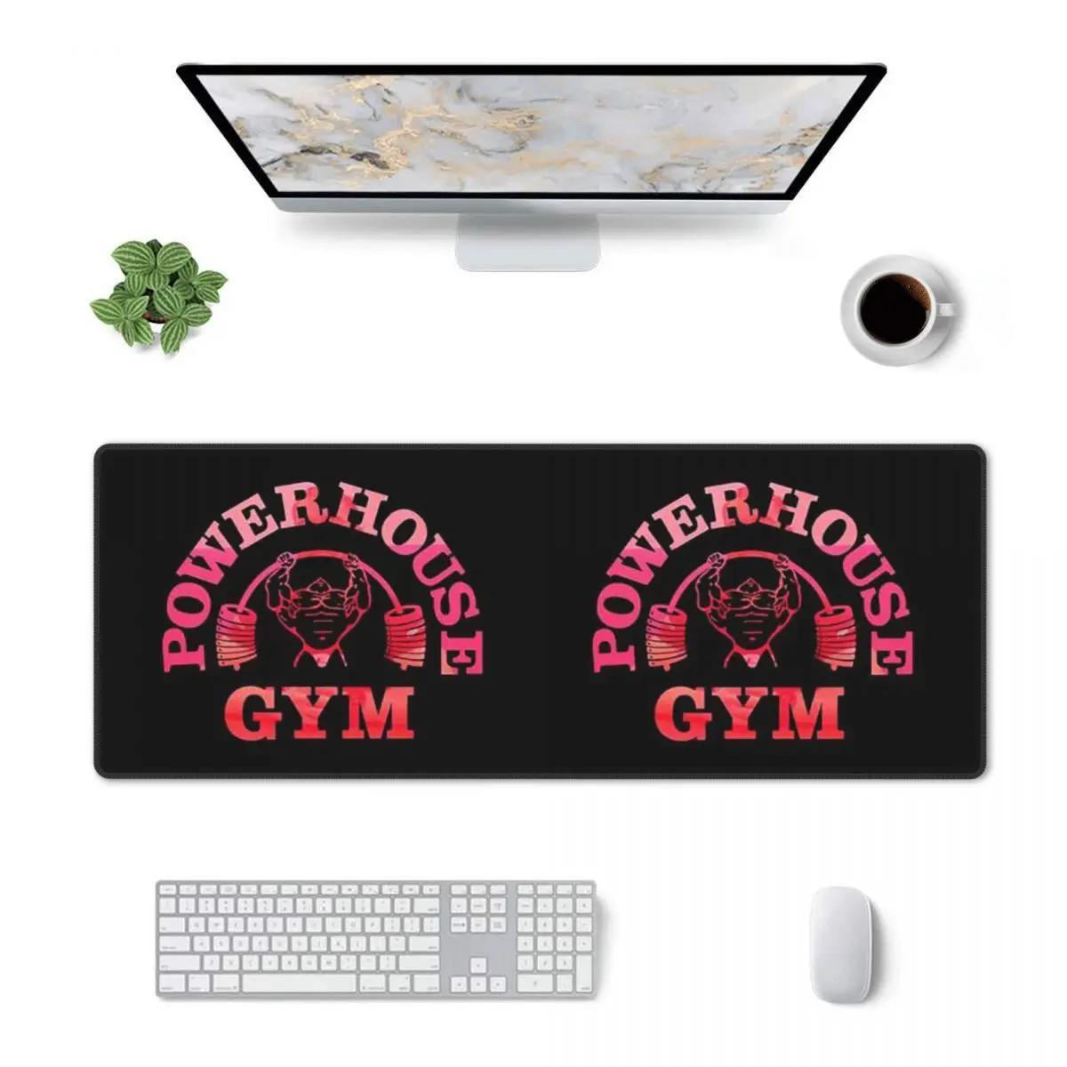 Large Mouse Pad Powerhouse Gym Fitness Building Muscle Gamer PC Laptop Mats Keyboard Carpet Computer Gaming Desk Mat