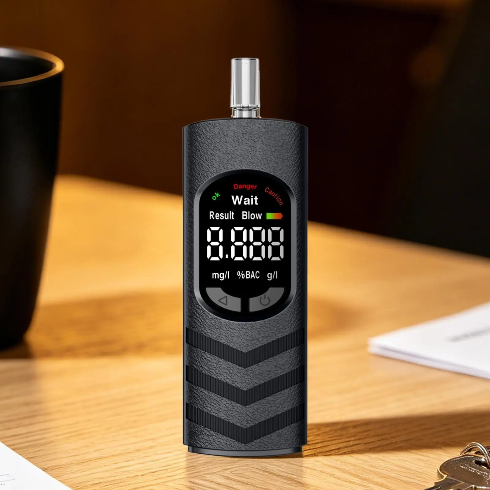 Alcohol Tester Breathalyzer Portable Rechargeable LCD Display Tester With 5 Mouthpieces Home Breathalyzer Alcohol For Car Home