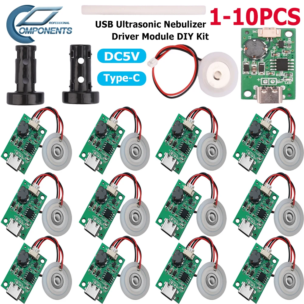 بخاخ بخاخ بالموجات فوق الصوتية مع ورقة البخاخ ، مرطب رذاذ بالموجات فوق الصوتية ، وحدة محرك ، USB ، نوع-C ، العاصمة 5 فولت