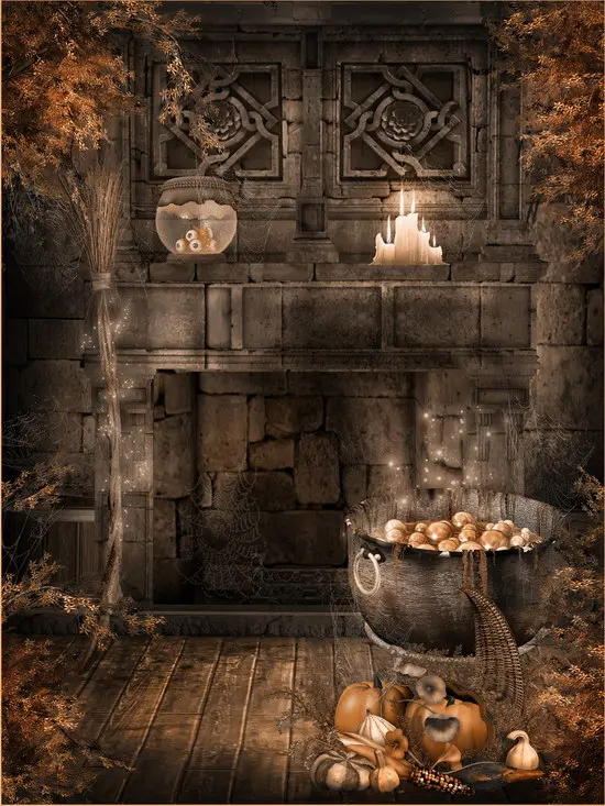 Fondo de Castillo del bosque, decoración de Halloween, fondos de fotos para niños, kits de estudio de fotografía, accesorios de Video