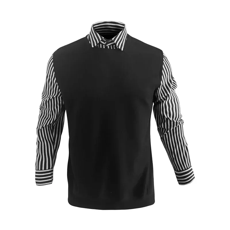 

2023 Spring and Autumn New Men's Fashion Trendy Brand Hanban Huafuge Casual Shirt Colored Polo Collar Non iron Long sleeved Top