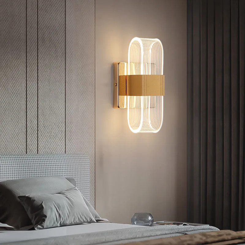 

Modern Luxury Acrylic Wall Lamp Nordic LED Wall Lamp For Living Room Bedroom Study Corridor Stair Decoration Interior Lighting