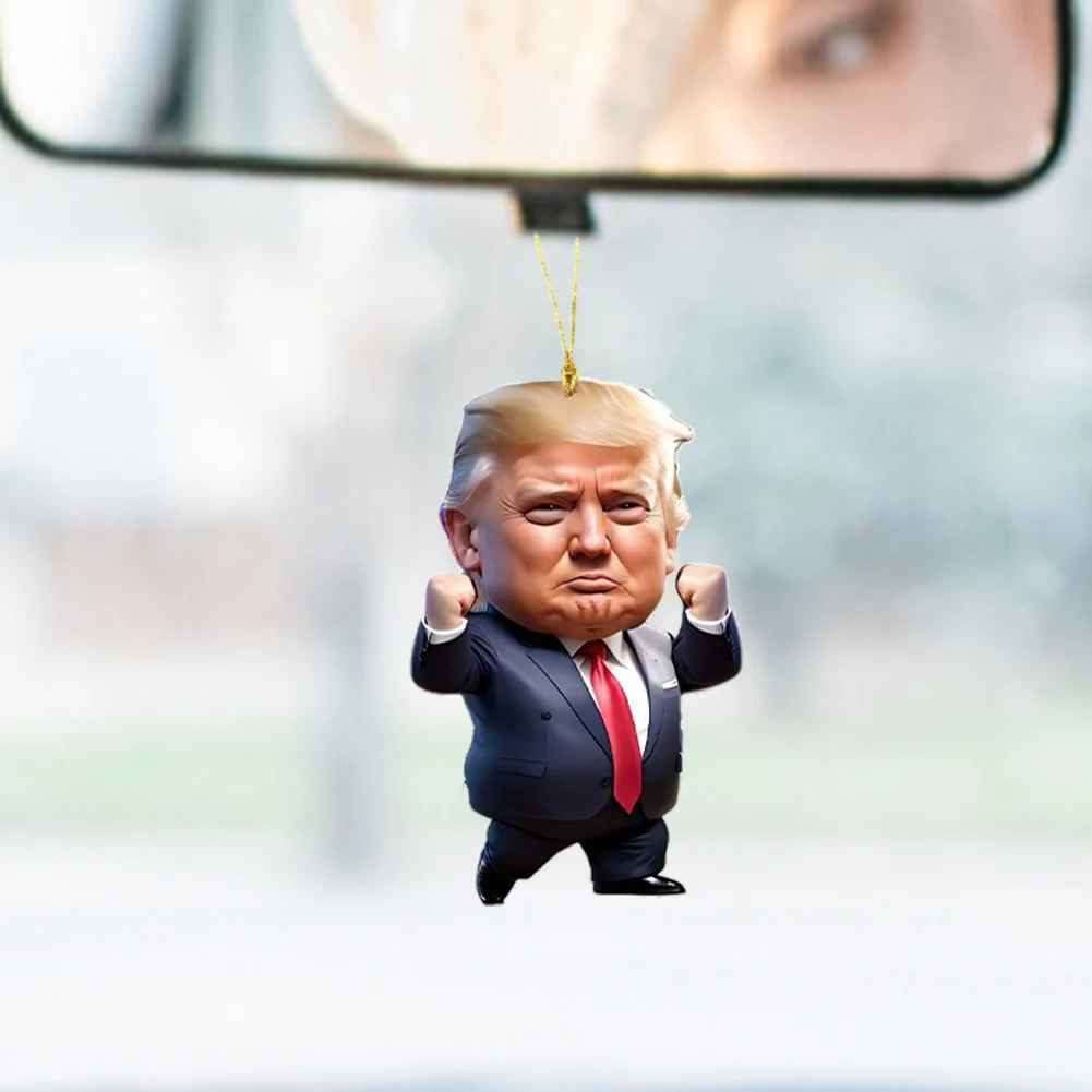 Patriotic Donald  2024 Christmas Ornament Acrylic Christmas  Ornaments 2024 Funny Donald  Pendant for Car Decor