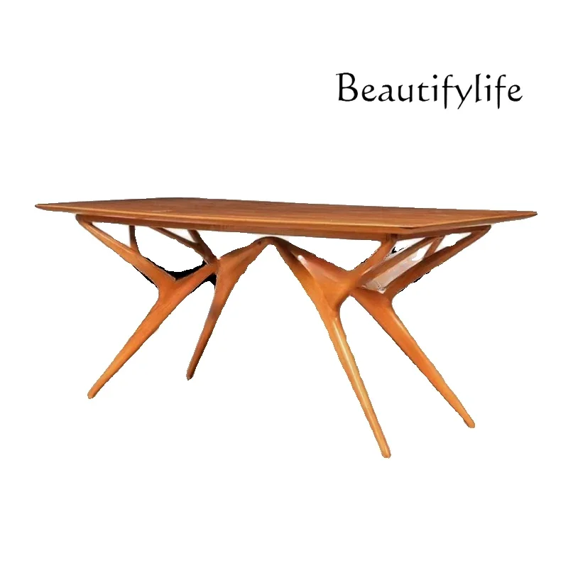 X Nordic Solid Wood Dining Table Modern Simple Home Dining Long Table Light Luxury Creative Computer Table