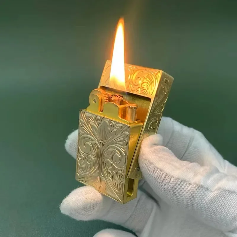 Handmade Brass Drawer Lighter Matchbox Drawer Fun Creative Personality Kerosene G Lighter Weighs about 106g