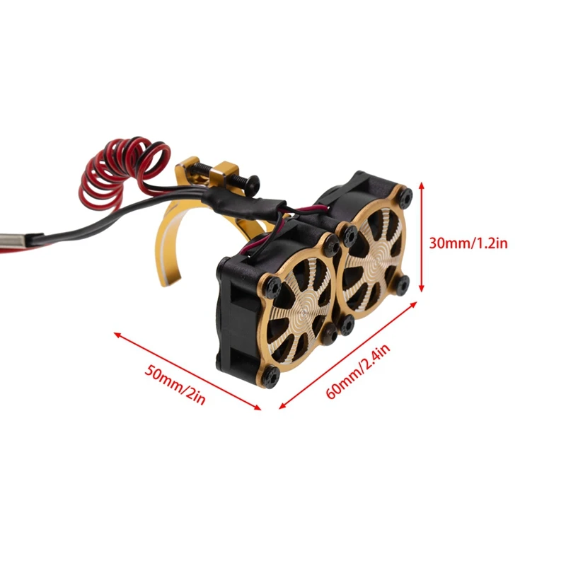 Motor Kühlkörper Lüfter mit Thermosensor für 540 550 3650 3660 Motoren 1/10 RC Auto Axial SCX10 Traxxas TRX4 Ersatz 4