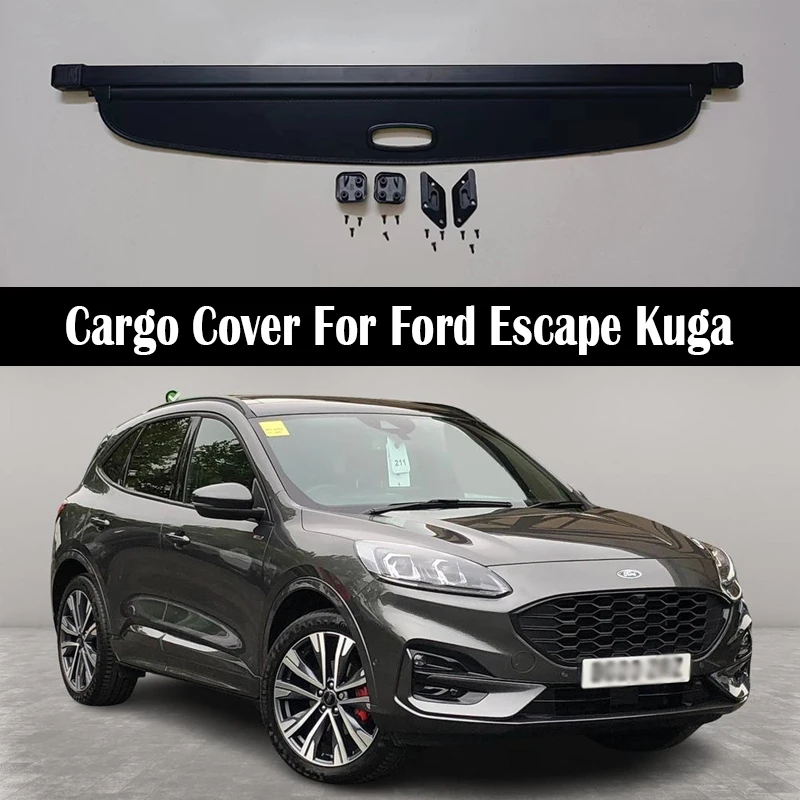 Rear Trunk Cargo Cover For Ford Escape Kuga 2020-2024 Shield Shade Curtain Partition Board Privacy Blinds Security Accessories