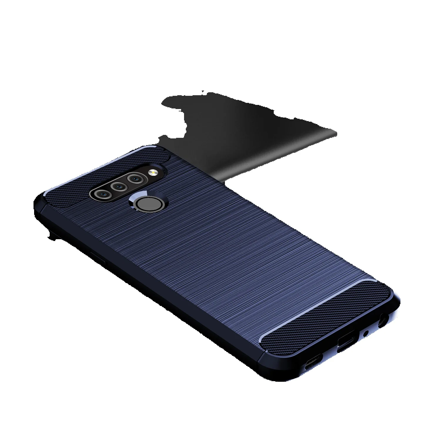 Shockproof Mobile Shell For LG Q60 Q92 Q62 Carbon Fiber Phone Cover For Lg Q9 One Q51 Q61 Q70 Anti-fall Soft Case