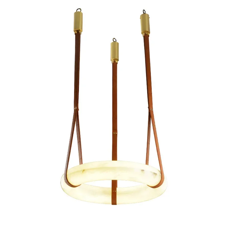 

Marble Art Chandelier Nordic Simple Villa Model Room Living Room Dining Bar Round Light