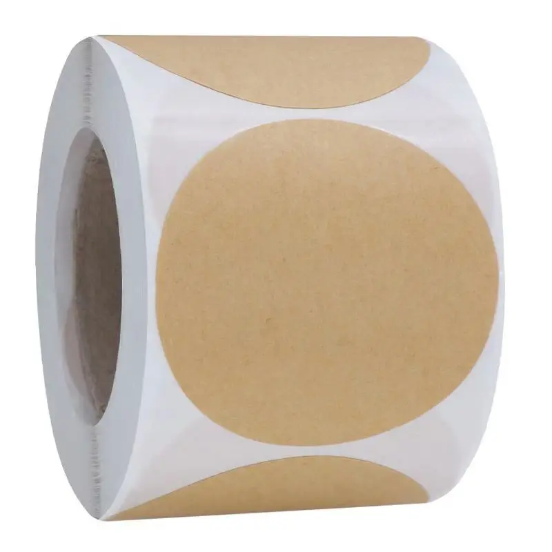 100/500PCS Round Blank Kraft Paper Sticker DIY Sealing Labels Handmade Self-Adhesive Gift Package Stickers 25/38/50mm