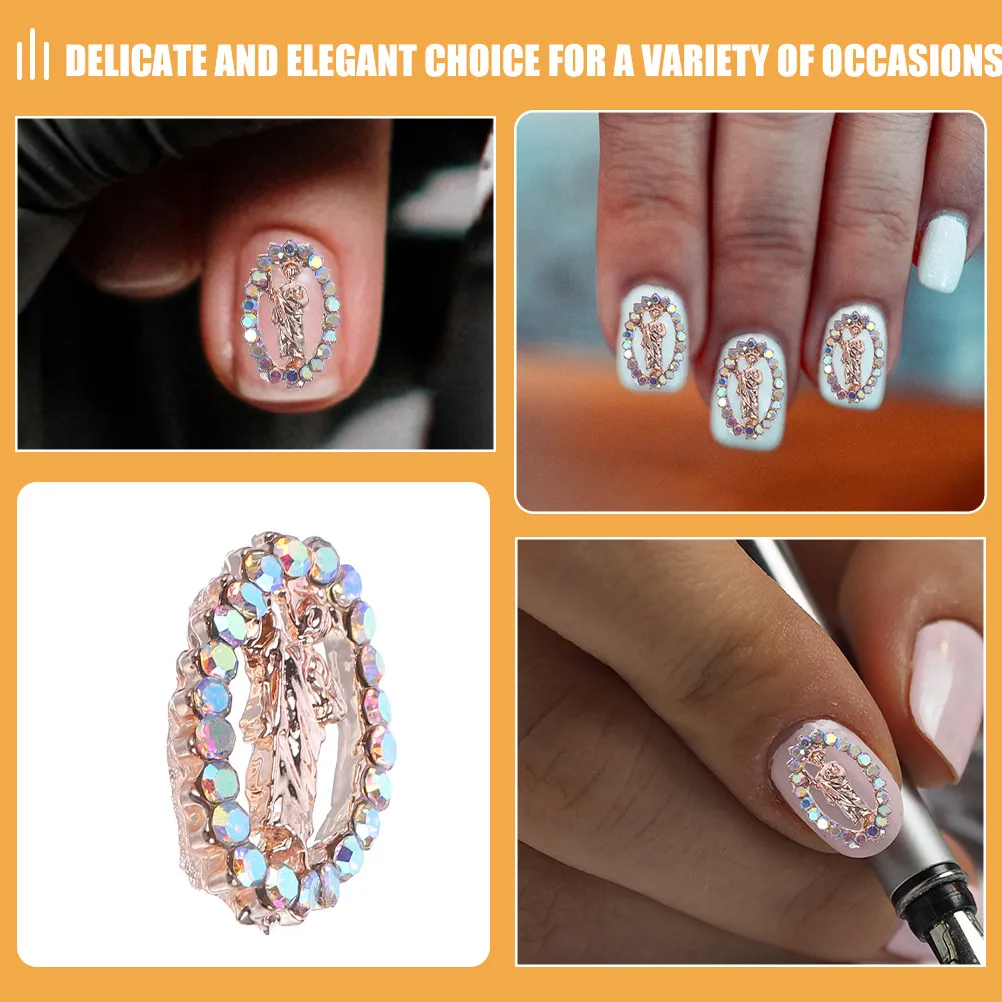 

24 шт. элегантных украшений для ногтей в виде страз с изображением Иисуса, для маникюра, декор для ногтей, принадлежности для салонов красоты, для дня рождения