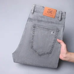 2024 Spring Summer Slim Fit Denim Trousers Blue Pants Men Clothing Men Stretch Jeans Fashion Casual Cargo Pants Men Denim