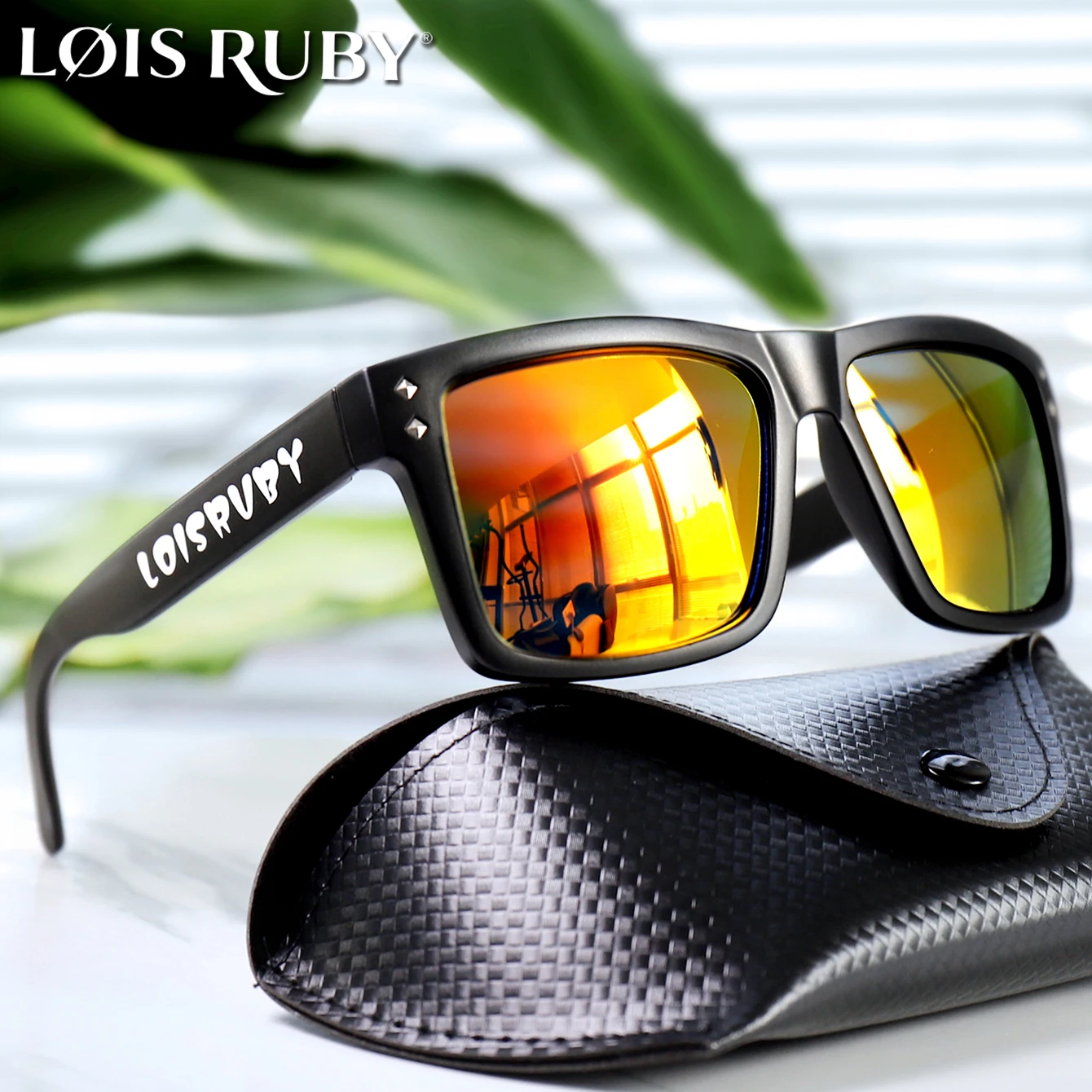 LOISRUBY Markenmode-Angel-Sonnenbrille für Damen und Herren, lässige quadratische Farbtöne mit UV-Schutz für Outdoor-Sportarten, Radfahren