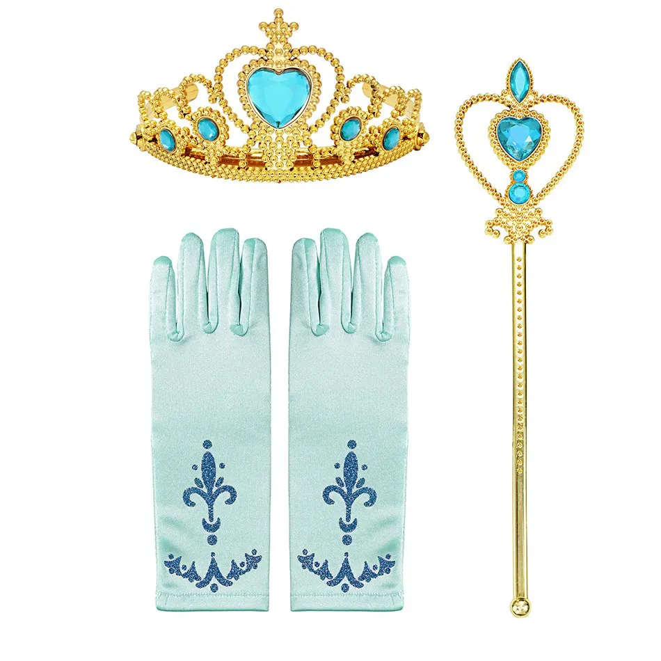 Set De 9 Accesorios De Princesa Para Niñas – Corona, Varita, Peluca, Collar, Guantes Y Más, Disfraz De Cosplay Y Fiestas
