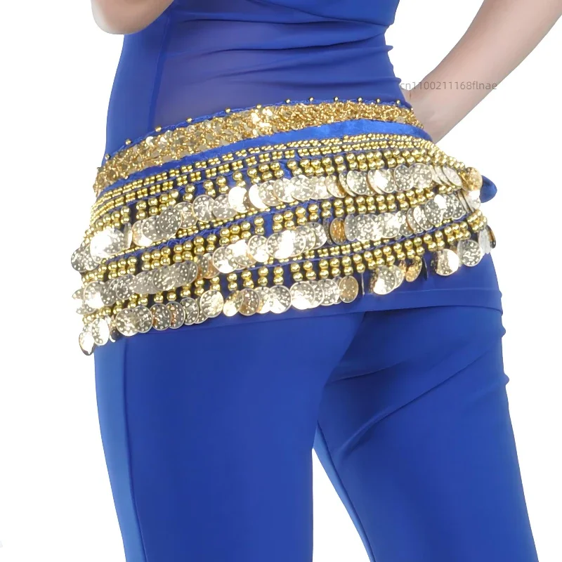 248 スパンコール付きベリーダンスウエストチェーン、練習用ベリーダンスウエストベルト、ウエストアクセサリー、ウエストスカーフ、ダンススポーツ