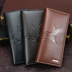 New men's long wallet, fashionable men's magnetic buckle clutch, large capacity multi-card slot wallet
