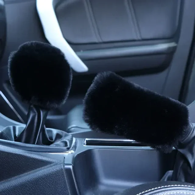 

2 шт., чехлы для ручек ручного тормоза автомобиля, воротники переключения передач, чехол для ручки, плюшевый рукав, зимний мягкий теплый ручной тормоз