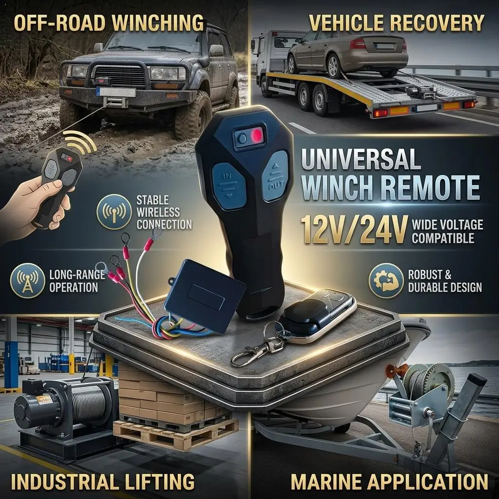 Winch Remote Control Universal 5 Wire Wireless Winch Remote Control Kit 12V Handset Switch Recovery Winch Remote Control