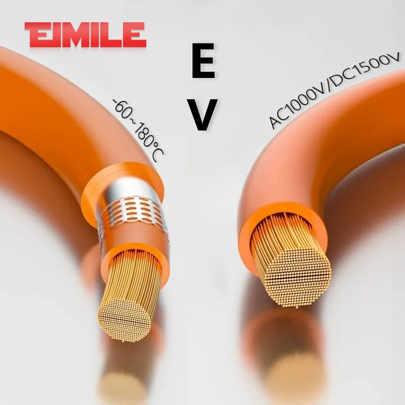 1500V EV Energy Storage Harness 1 Meter New Energy High-voltage Line 2.5-90mm Oxygen-free Copper Electric Vehicle Charging Cable