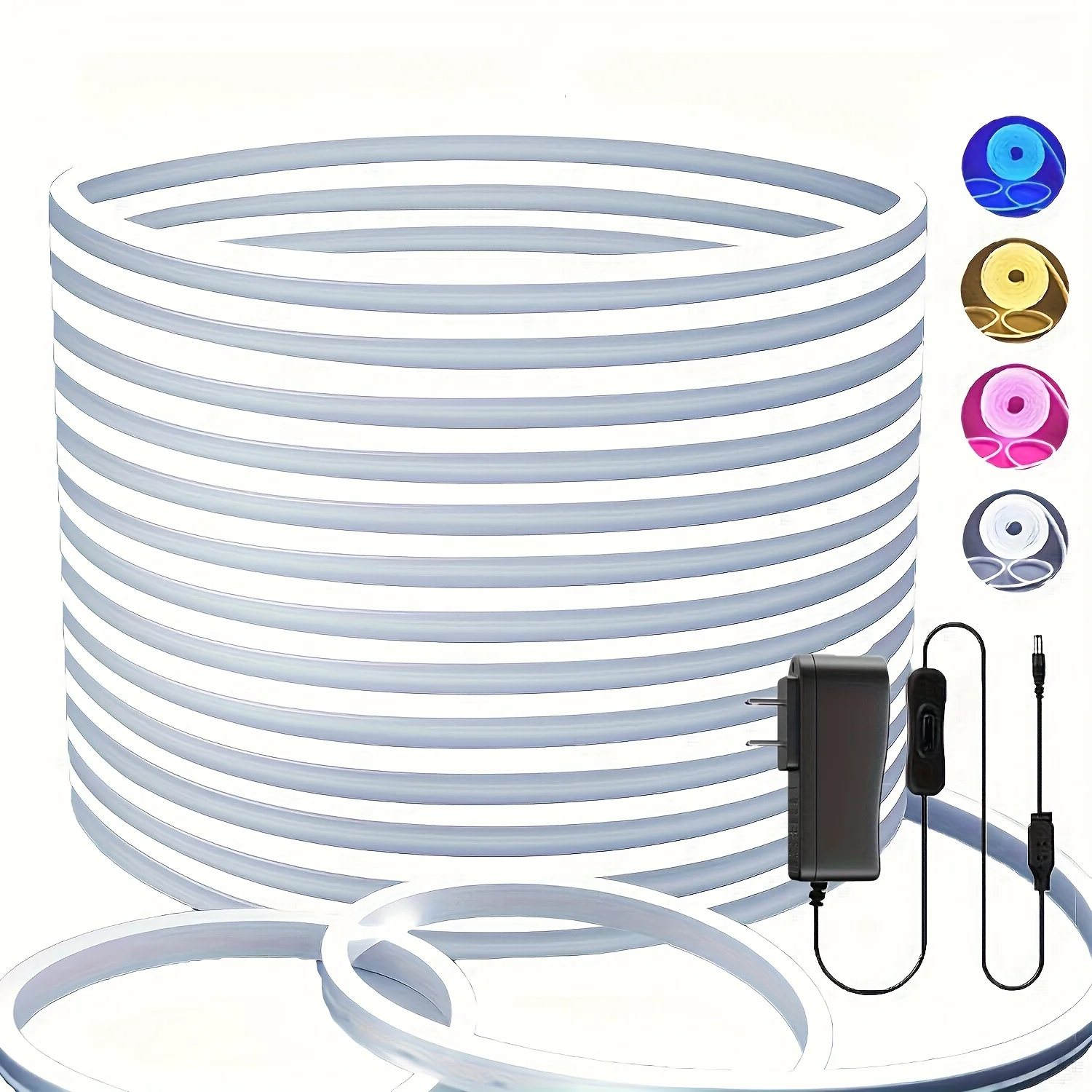 

Светодиодная неоновая лента 32,8 фута/10 м - Высококачественные гибкие светодиодные ленты с адаптером питания, суперяркие, нарезаемые, соединяемые неоновые светильники.