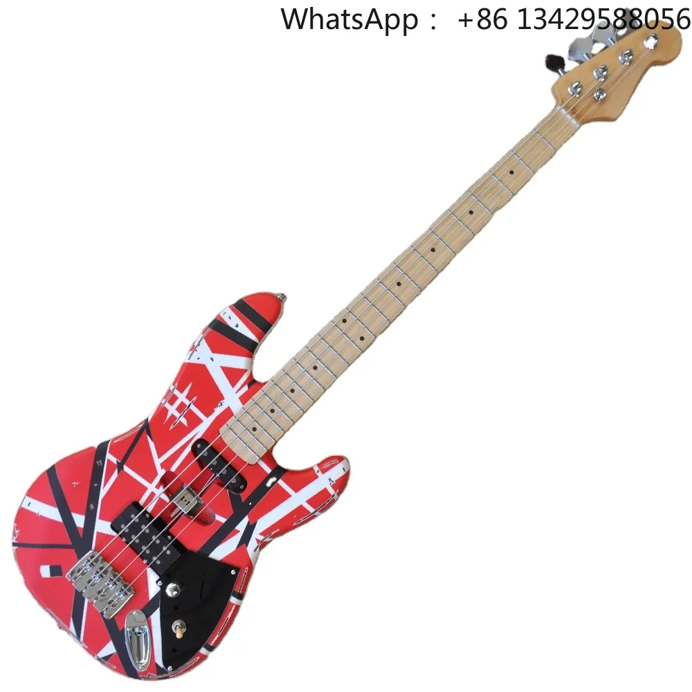 Flyoung Wholesale Electric Bass Guitar 4 strings Red Bass Guitar Relic Style