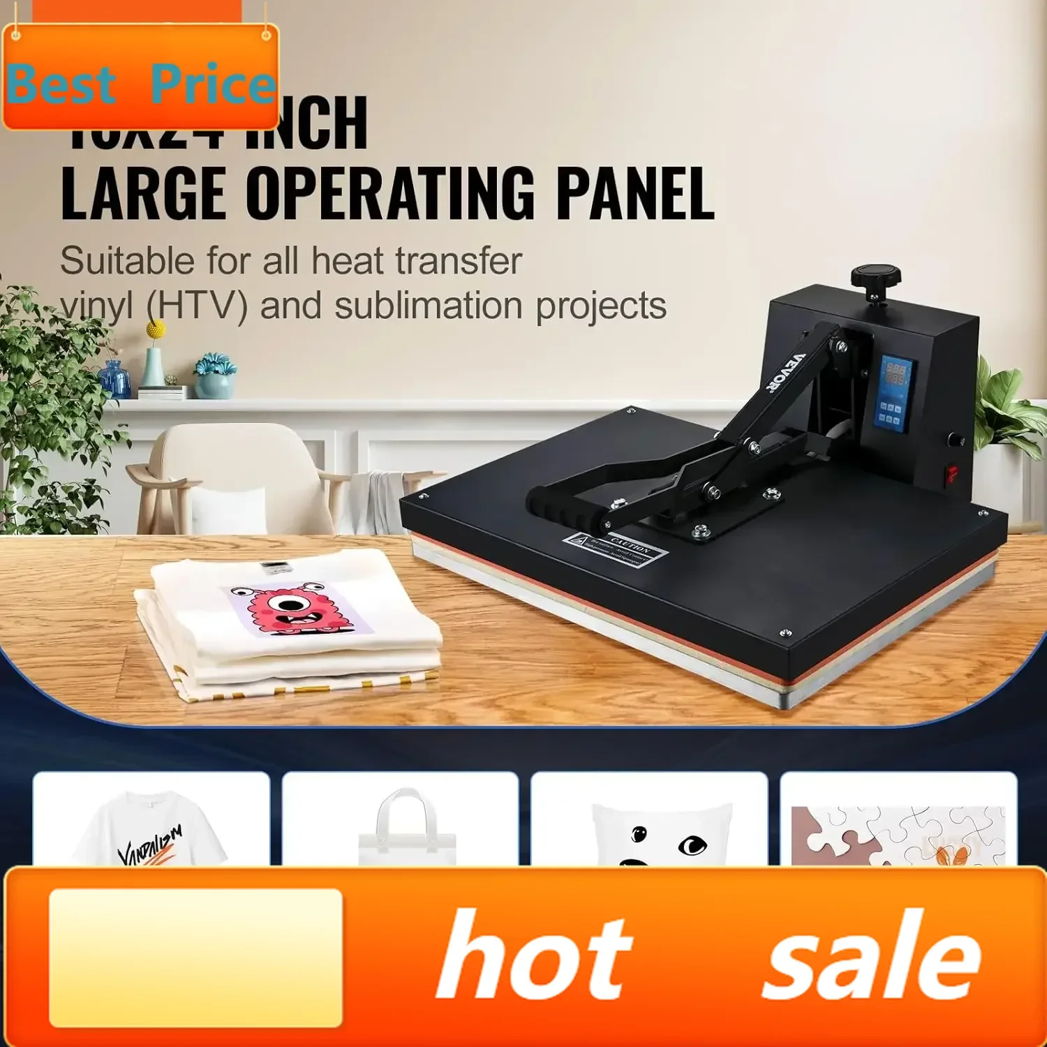 

Лидер продаж: Термопресс Bestsellereat Press 16x24, 1700 Вт, быстрый нагрев, высокое давление, для футболок, цифровой