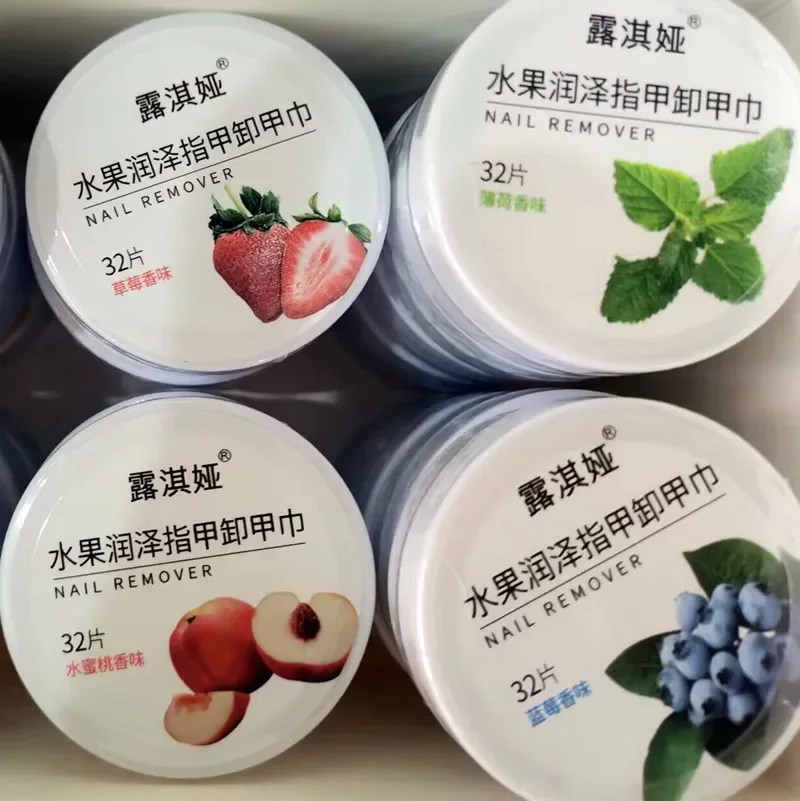 6 ألوان مناديل مزيل طلاء الأظافر BK Lucia للاستعمال مرة واحدة - وسادات تنظيف الأظافر المرطبة المعطرة بالفواكه