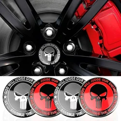 Aluminum 4PCS 56mm Skull Badge Car Wheel Center Hub Caps Emblem Stickers For Ford BMW Hyundai Mercedes Audi Toyota Alfa Romeo