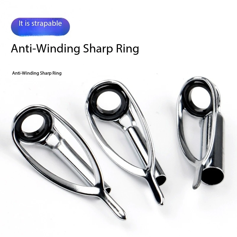 

Stainless Steel Top Ring Anti Winding DIY Can Be Tied, Guide Eye, Fishing Rod, Ceramic Threaded Ring, Fishing Gear Accessories
