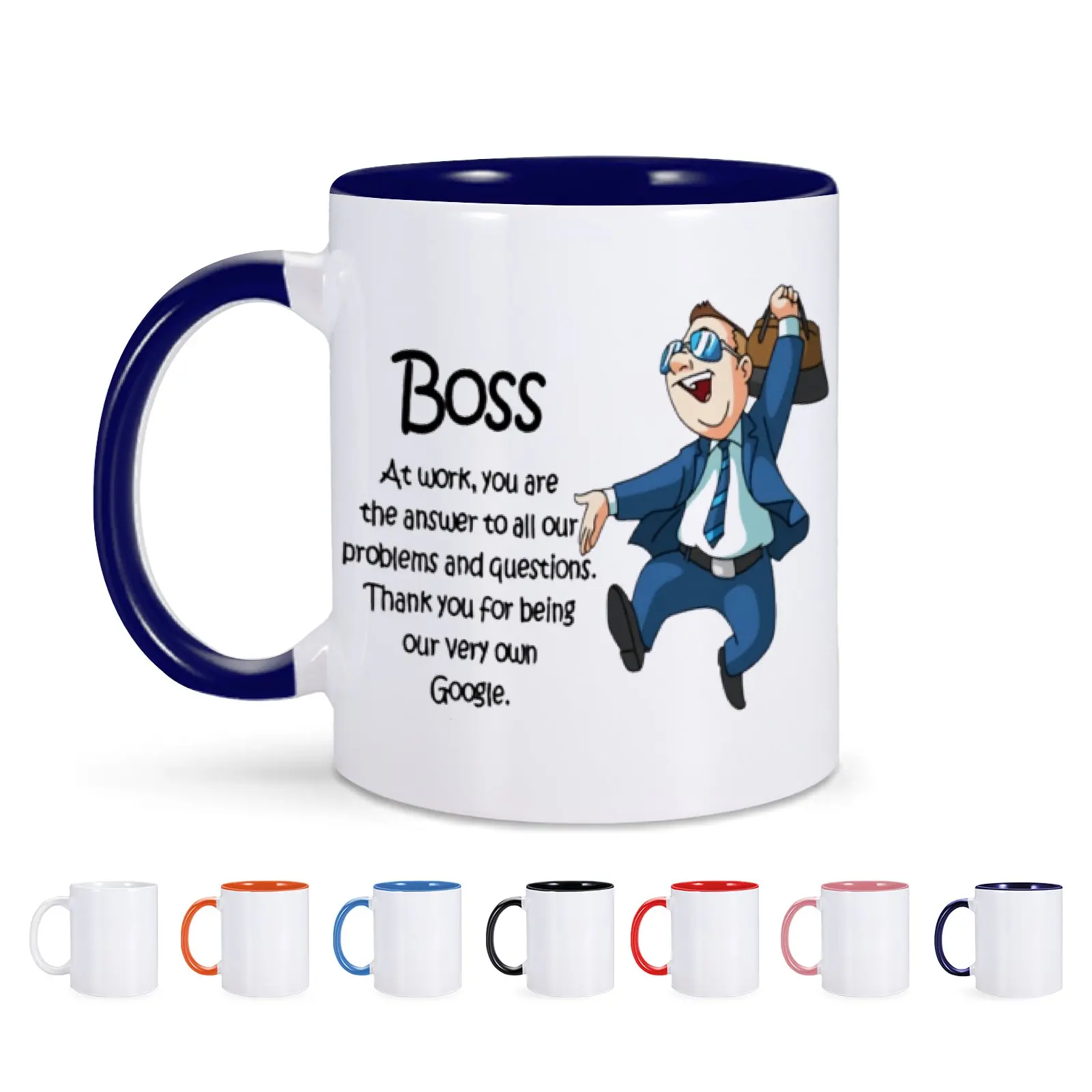 11oz Funny Boss Ceramic Coffee Mug Milk Tea Cup for Boss manager Grateful Thanks Boss'Day Gift Creativity Unique Novelty Present