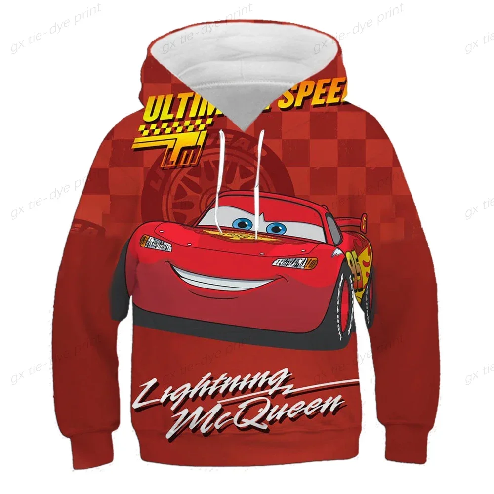 Sudadera con capucha de Pixar Cars para niños, camiseta de manga larga con dibujos de relámpago McQueen para niños, ropa para bebés, sudaderas con capucha para niñas, camisetas superiores