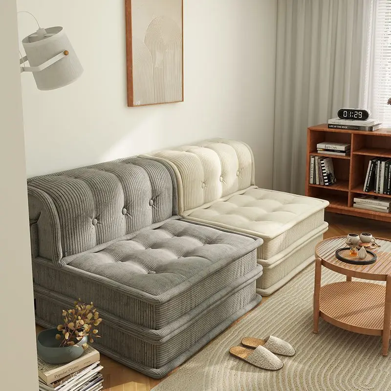 Small-sized tofu block double fabric sofa living room combo box small sofa single balcony lazy tatami