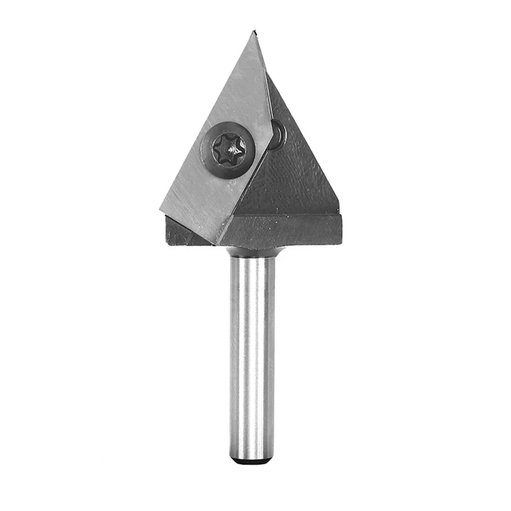 V Shaped Chamfering Router Bit, fresa de duas bordas, adequado para gravação de madeira e chanfro, 60 graus