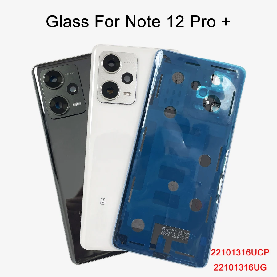 

100% A+++ For Xiaomi Redmi Note 12 Pro+ Plus Battery Cover Back Rear Door Housing Case with Camera Frame Lens Repair Parts