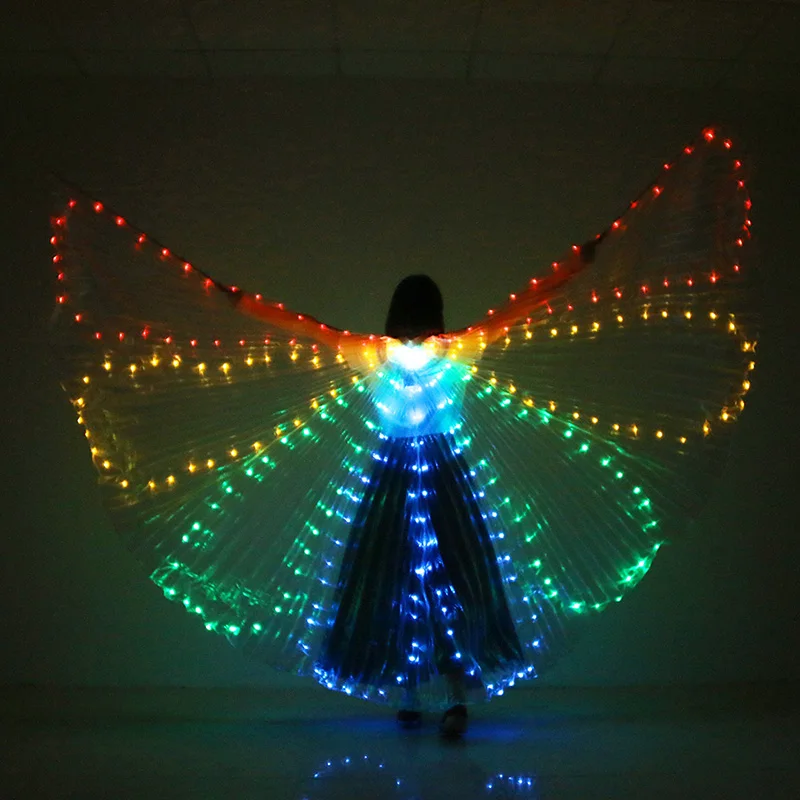 

Isis Women's Electronic Wings Split Dance LED Light Belly Dance Prop Bright Wings with Stick 360 Degree ISIS Butterfly Wings